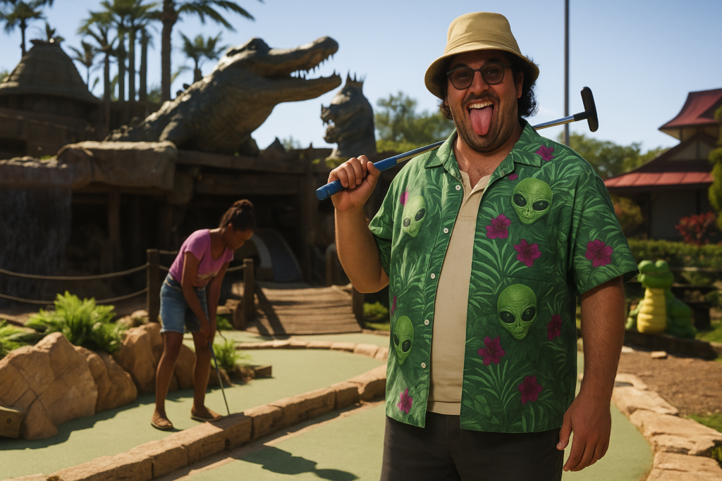 Cal Hampton, imagen parque de atracciones